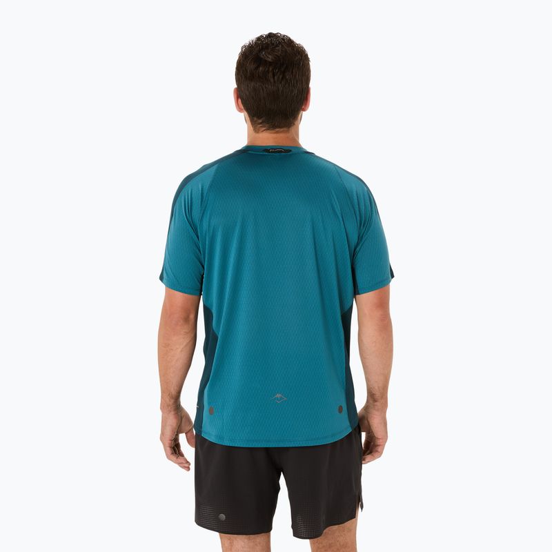 Tricou de alergare pentru bărbați ASICS Fujitrail Elite Top atlantis blue/saxon green 3