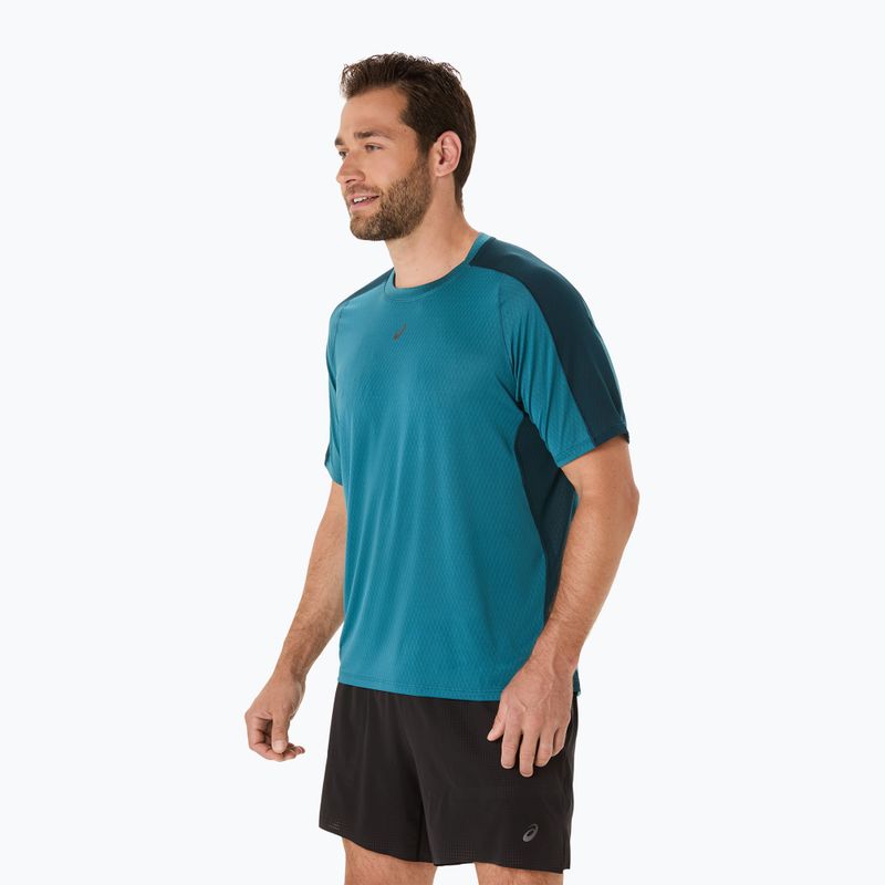 Tricou de alergare pentru bărbați ASICS Fujitrail Elite Top atlantis blue/saxon green 4