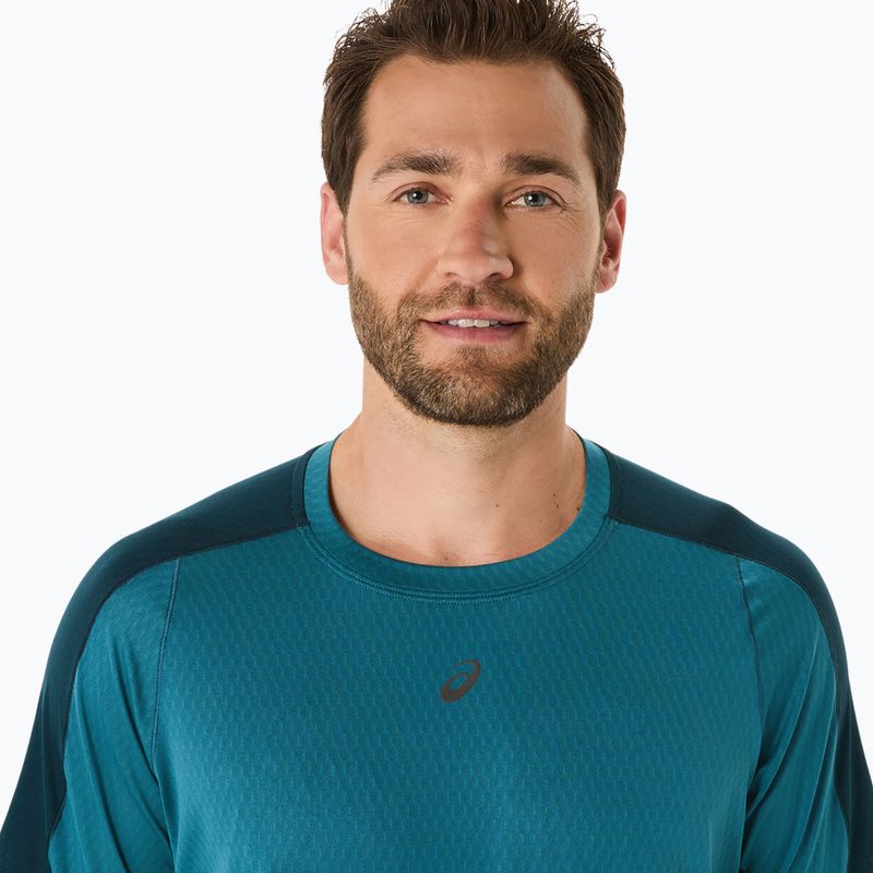 Tricou de alergare pentru bărbați ASICS Fujitrail Elite Top atlantis blue/saxon green 5
