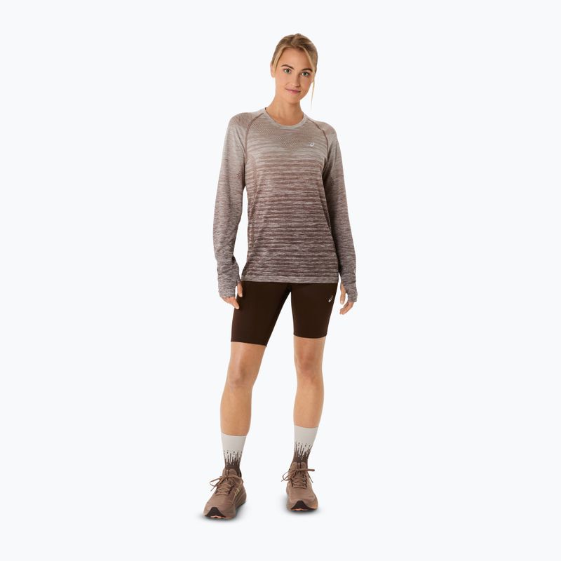 Longsleeve de alergare pentru femei ASICS Seamless taupe grey/coffee 2