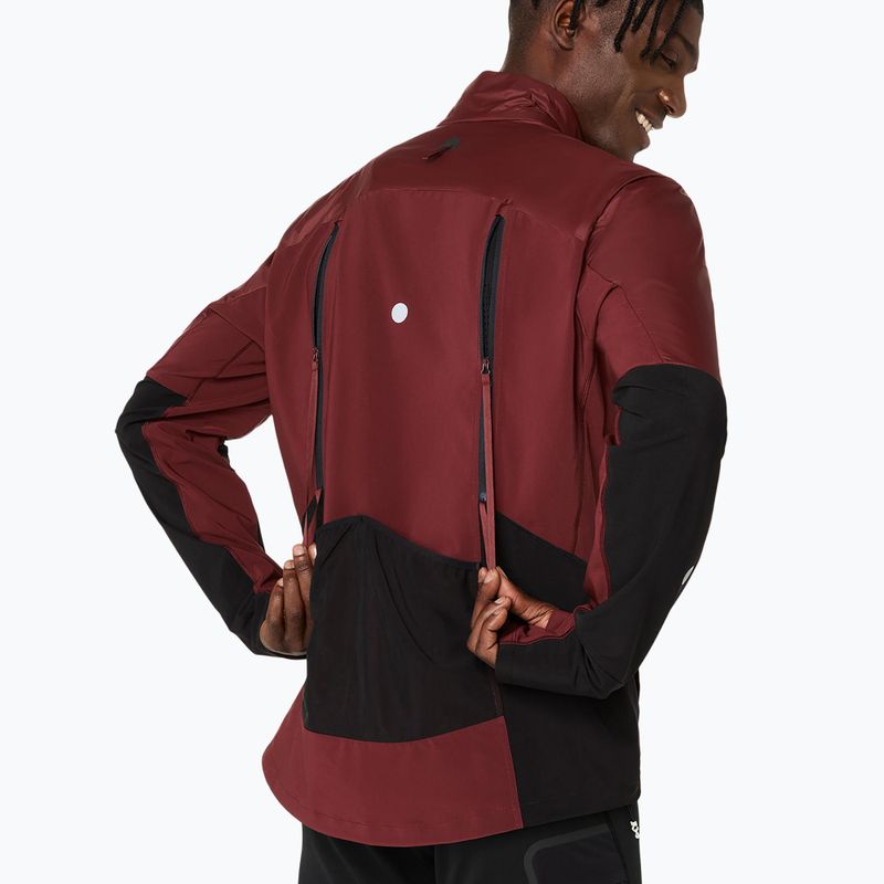 Geacă de alergare pentru bărbați ASICS Road Winter dark red planet 6