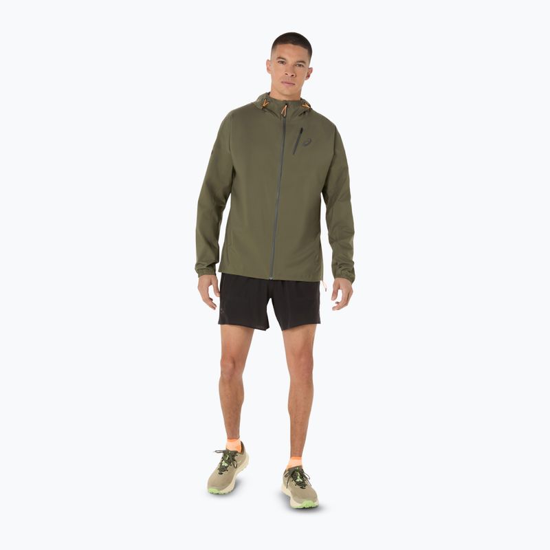 Geacă de alergare pentru bărbați ASICS Fujitrail Elite Waterproof mantle green 2