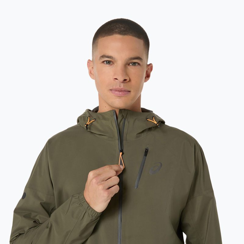 Geacă de alergare pentru bărbați ASICS Fujitrail Elite Waterproof mantle green 5