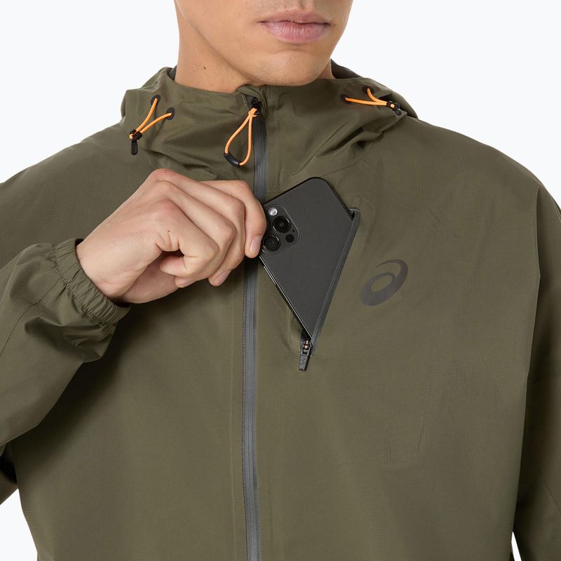 Geacă de alergare pentru bărbați ASICS Fujitrail Elite Waterproof mantle green 6