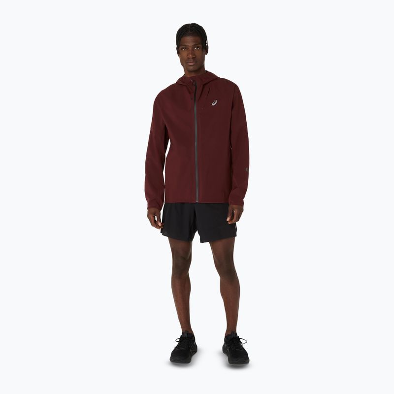 Geacă de alergare pentru bărbați ASICS Metarun Waterproof dark red planet 2