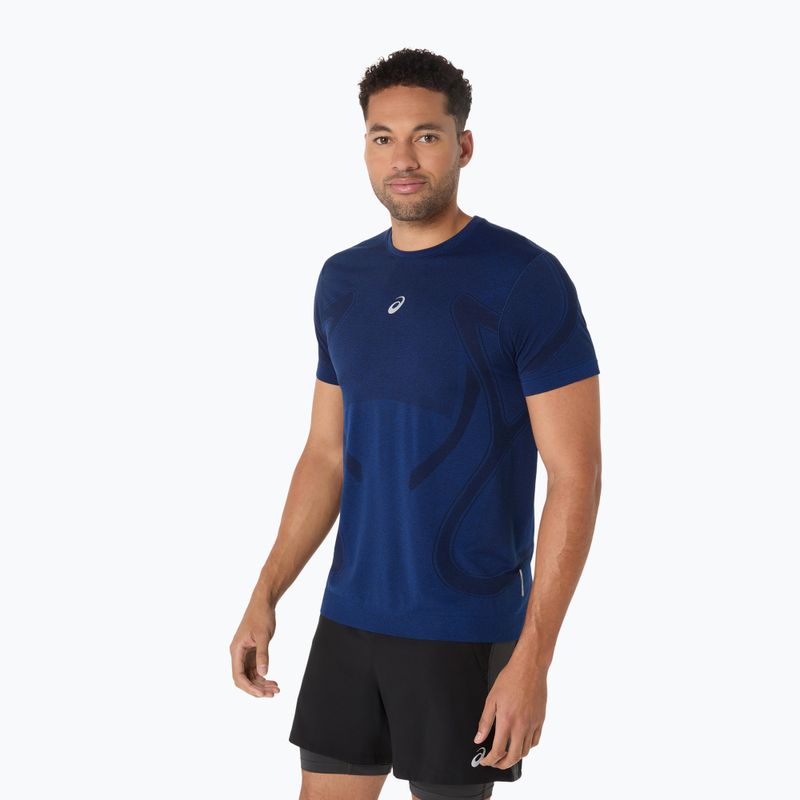 Tricou de alergare pentru bărbați ASICS Road Seamless illusion blue/glow yellow 4