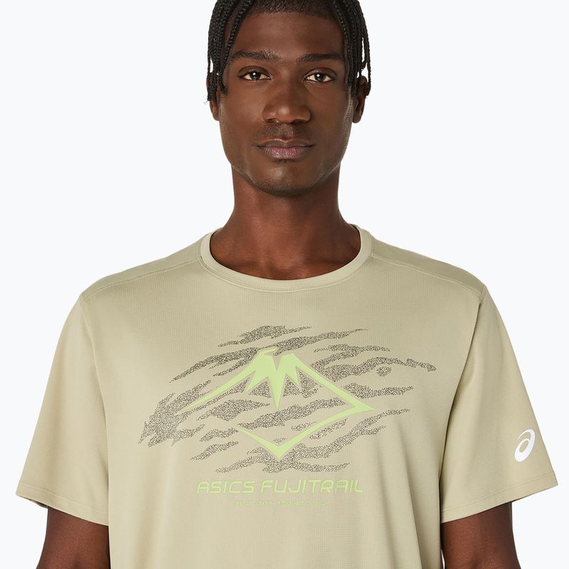 Tricou de alergare pentru bărbați ASICS Fujitrail Logo SS khaki 5