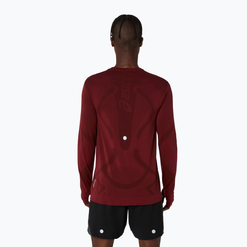 Longsleeve de alergare pentru bărbați ASICS Road Seamless LS dark red planet 3