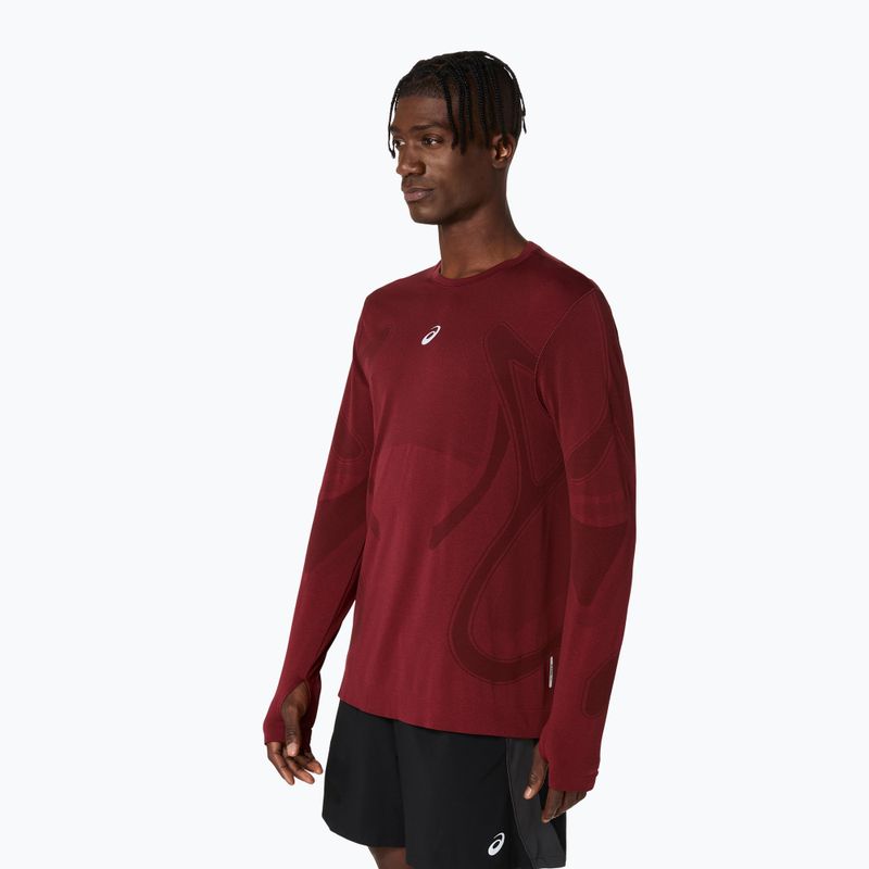 Longsleeve de alergare pentru bărbați ASICS Road Seamless LS dark red planet 4