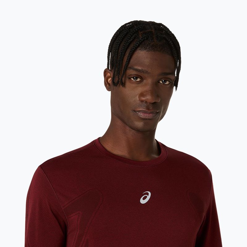 Longsleeve de alergare pentru bărbați ASICS Road Seamless LS dark red planet 5