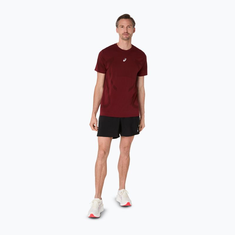 Tricou de alergare pentru bărbați ASICS Road Seamless dark red planet 2