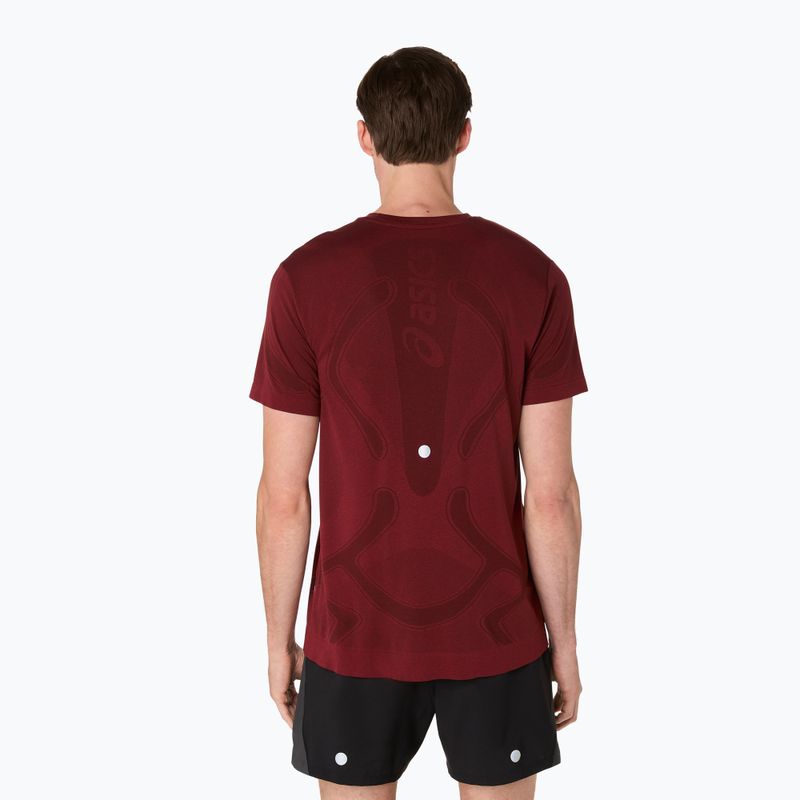 Tricou de alergare pentru bărbați ASICS Road Seamless dark red planet 3
