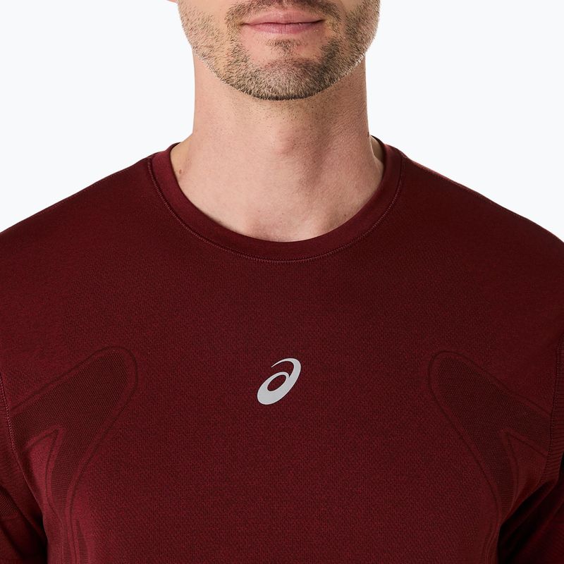 Tricou de alergare pentru bărbați ASICS Road Seamless dark red planet 5