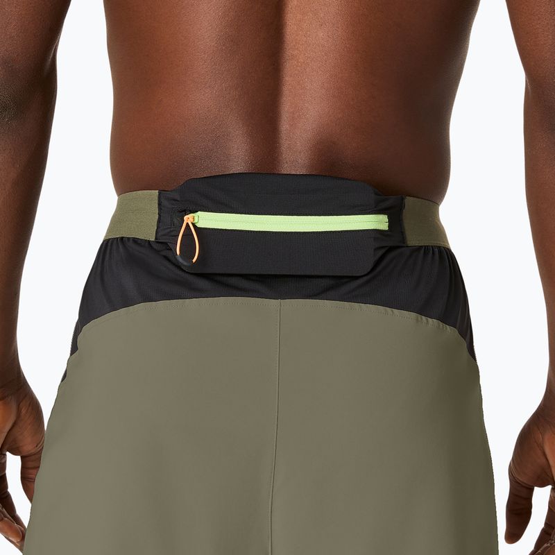 Pantaloni scurți de alergare pentru bărbați ASICS Fujitrail All Over Print 5IN mantle green 7