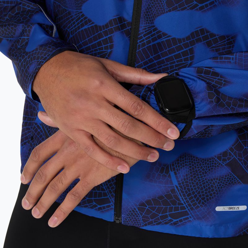 Geacă de alergare pentru bărbați ASICS Road Lite-Show Packable performance black/dark cobalt 9