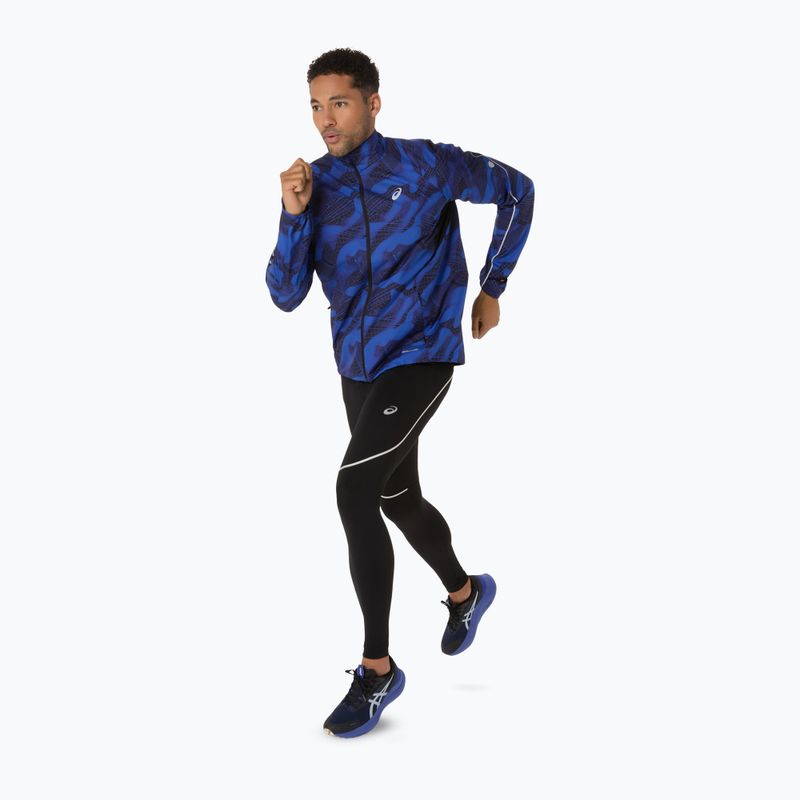Geacă de alergare pentru bărbați ASICS Road Lite-Show Packable performance black/dark cobalt 12