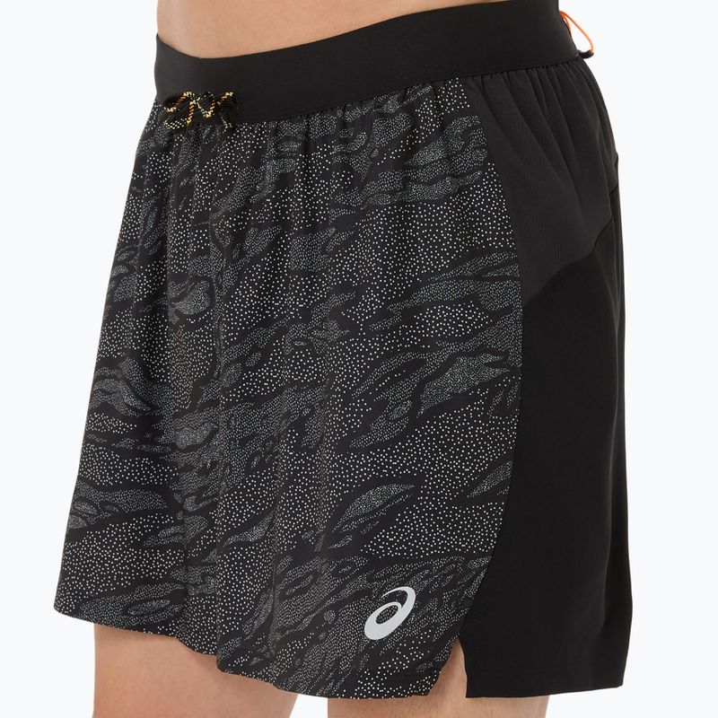 Pantaloni scurți de alergare pentru bărbați ASICS Fujitrail All Over Print 5IN performance black 5