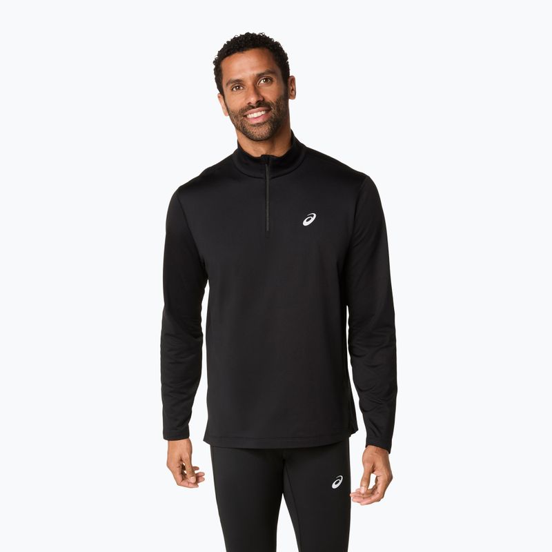 Bluză de alergare pentru bărbați ASICS Core Half Zip Winter performance black