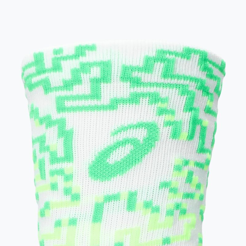 Șosete ASICS Performance Run Crew brilliant white/illum. green/vital green 3