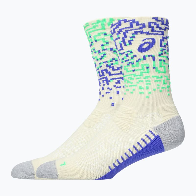 Șosete ASICS Performance Run Crew ivory/cobalt burst/vital green 2