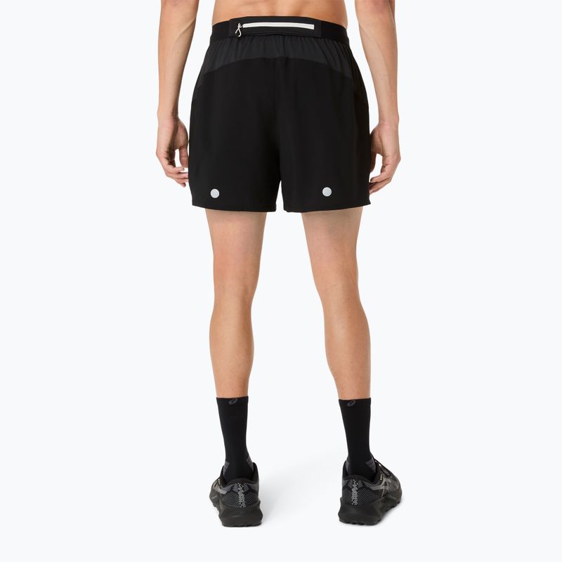 Pantaloni scurți de alergare pentru bărbați ASICS Fujitrail All Over Print 5IN performance black/carbon/cream 3