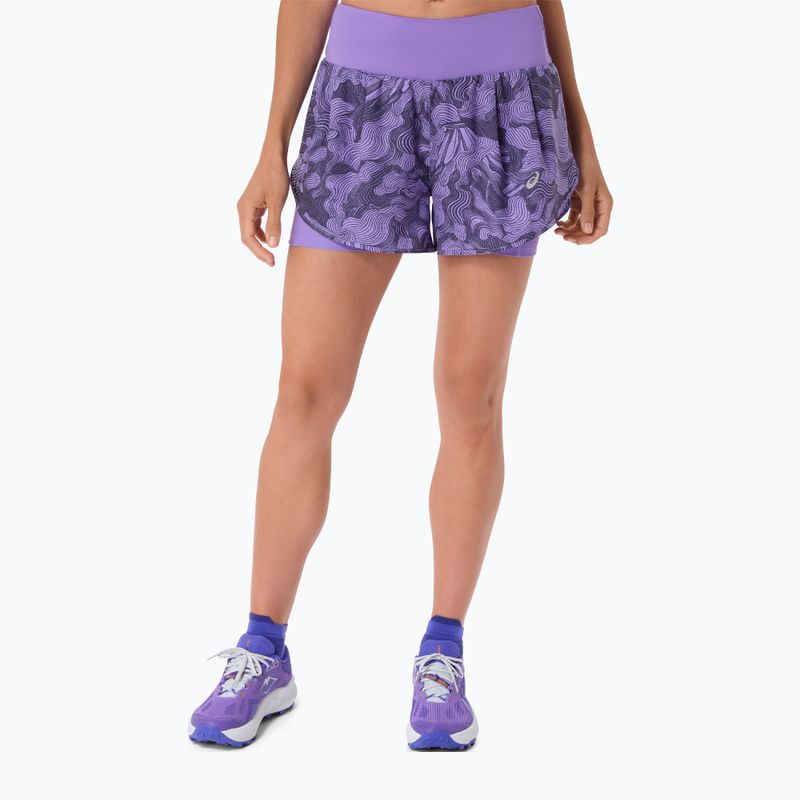 Pantaloni scurți de alergare pentru femei ASICS Road All Over Print amethyst