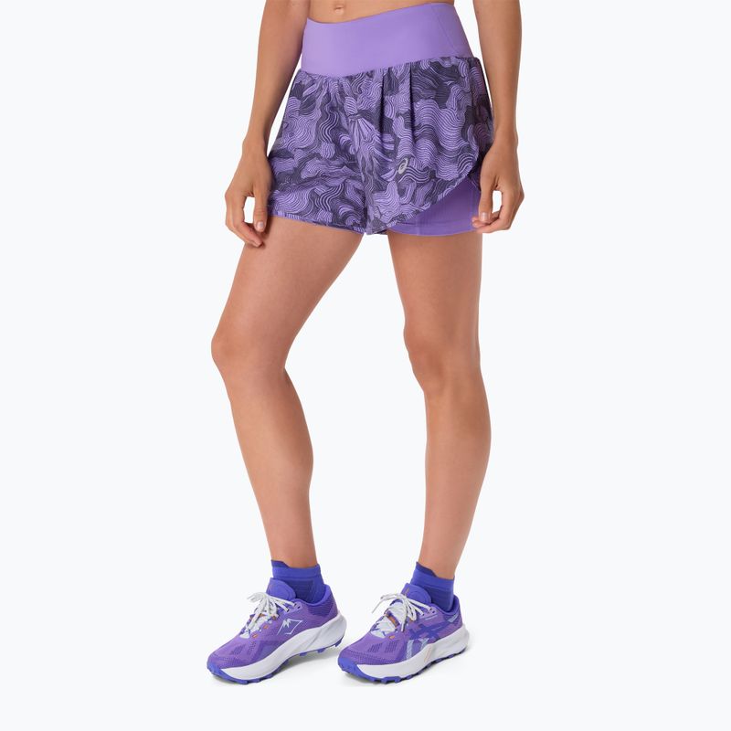 Pantaloni scurți de alergare pentru femei ASICS Road All Over Print amethyst 4