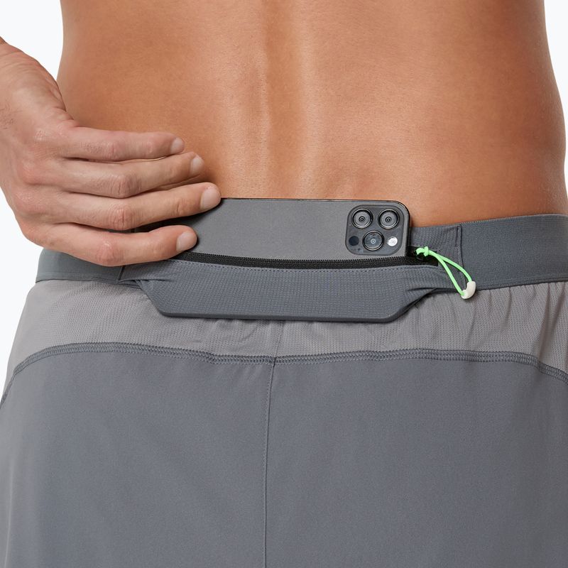 Pantaloni scurți de alergare pentru bărbați ASICS Road 5IN clay grey/steel grey/illuminate green 8