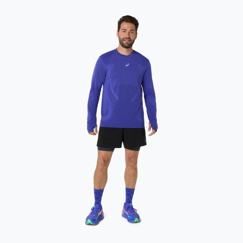 Longsleeve de alergare pentru bărbați ASICS Road Seamless LS cobalt burst/eggplant 2
