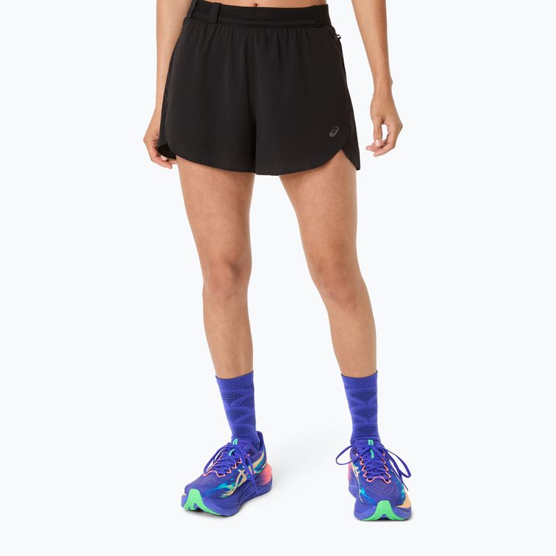 Pantaloni scurți de alergare pentru femei ASICS Metarun Split performance black