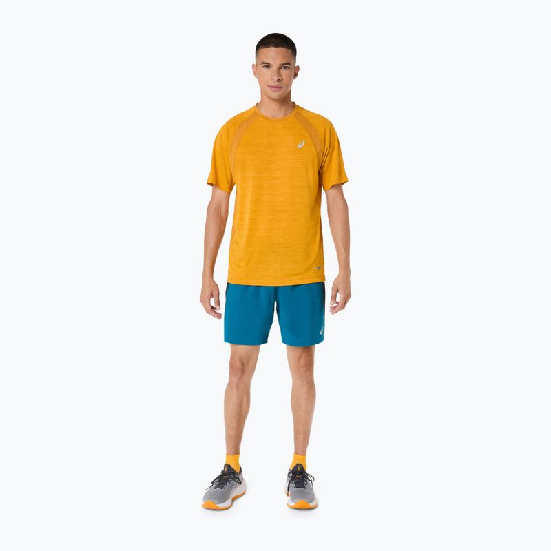Pantaloni scurți de alergare pentru bărbați ASICS Road 7IN tranquil teal/dark teal/yamabuki 2