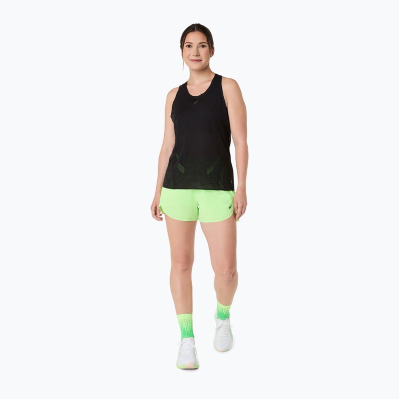 Pantaloni scurți de alergare pentru femei ASICS Metarun Split illuminate green 2