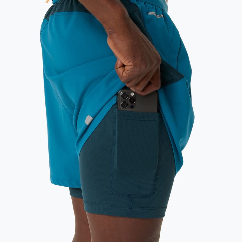Pantaloni scurți de alergare pentru bărbați ASICS Road 2N1 5IN tranquil teal/dark teal/yamabuki 5
