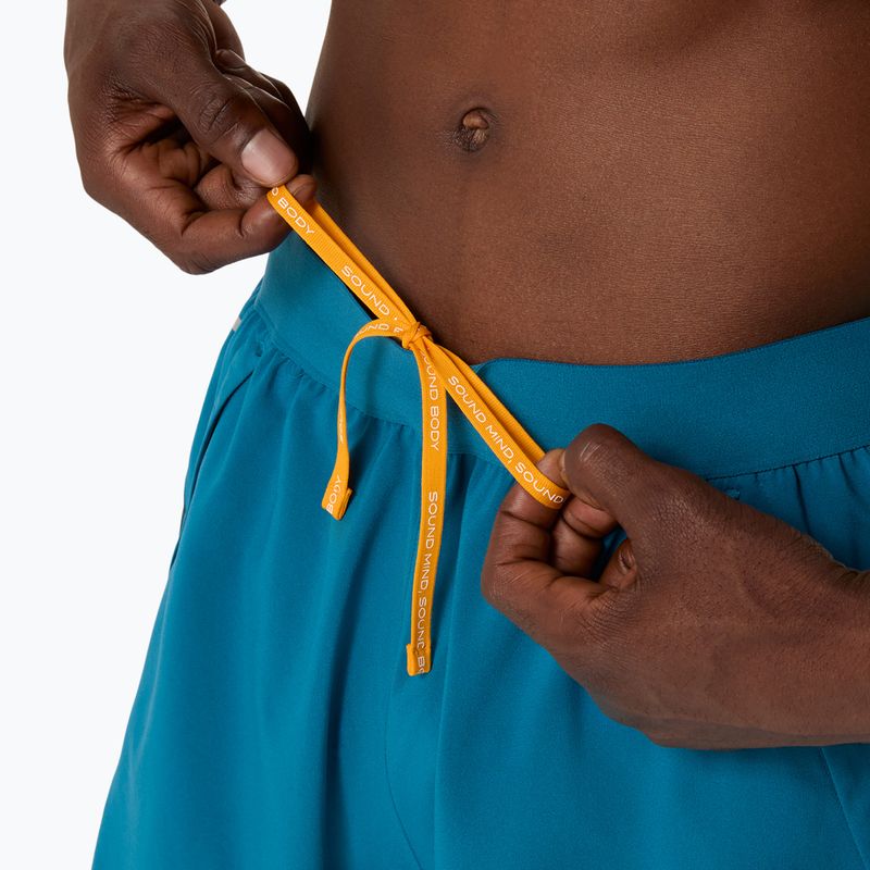 Pantaloni scurți de alergare pentru bărbați ASICS Road 2N1 5IN tranquil teal/dark teal/yamabuki 7