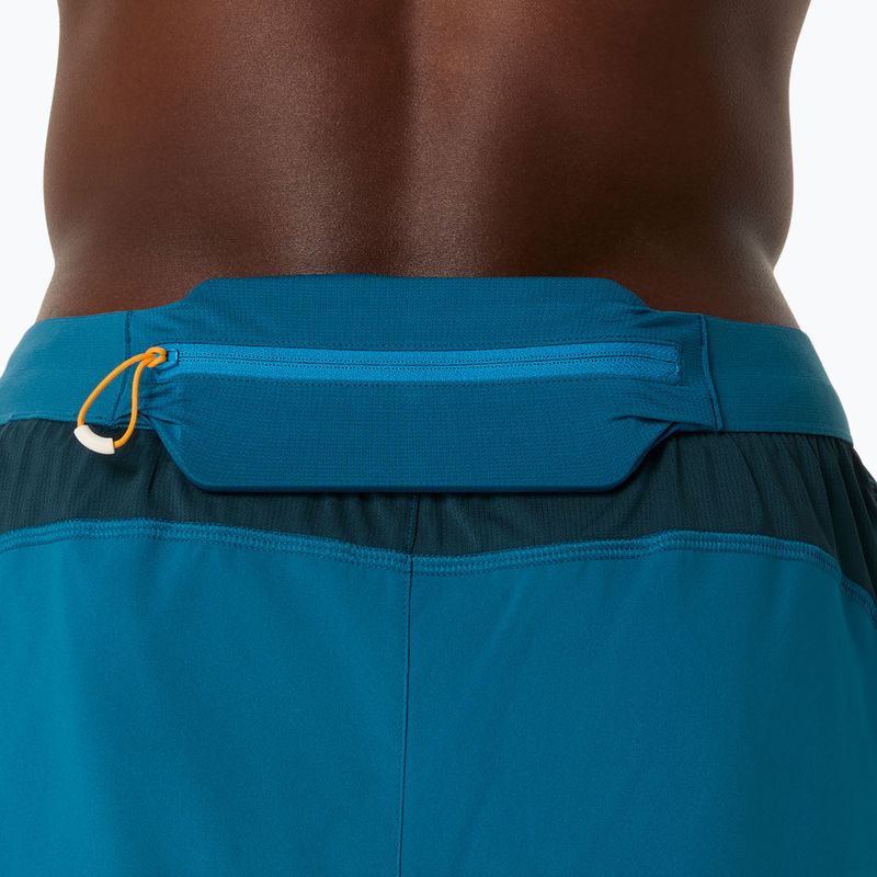 Pantaloni scurți de alergare pentru bărbați ASICS Road 2N1 5IN tranquil teal/dark teal/yamabuki 8