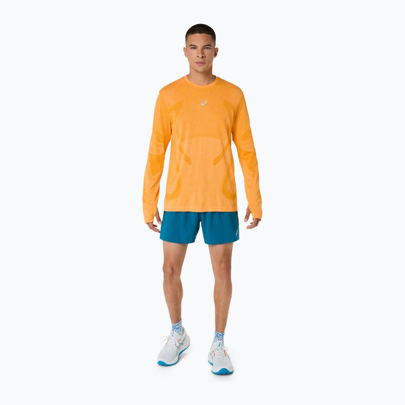 Pantaloni scurți de alergare pentru bărbați ASICS Road 5IN tranquil teal/dark teal/yamabuki yellow 2