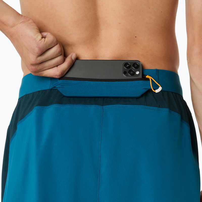 Pantaloni scurți de alergare pentru bărbați ASICS Road 5IN tranquil teal/dark teal/yamabuki yellow 8