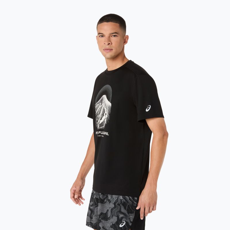 Tricou de alergare pentru bărbați Asics Fujitrail Logo Ss Top Performance Black/Cream/Carbon 4