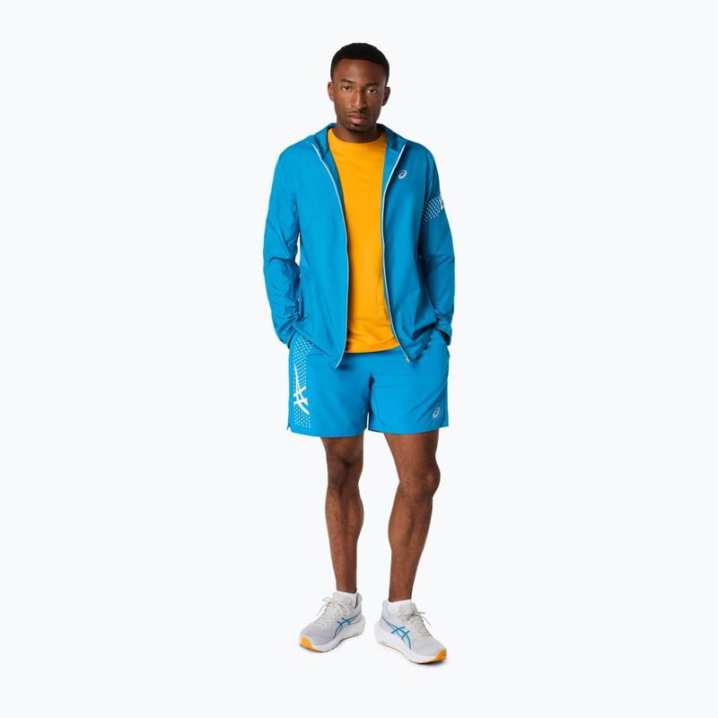 Geacă de alergare pentru bărbați ASICS Icon Aegean Blue/Cream 2