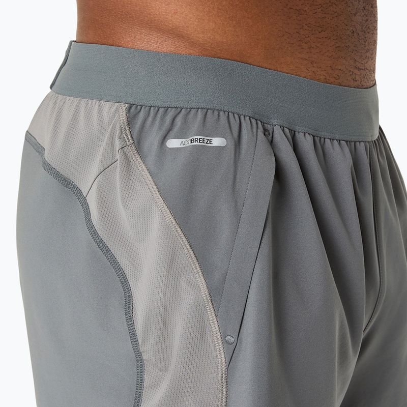 Pantaloni scurți de alergare pentru bărbați ASICS Road 2N1 5IN clay grey/steel grey/illuminate green 6