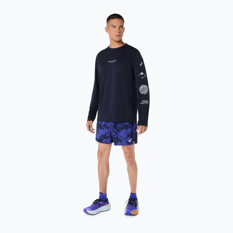 Pantaloni scurți de alergare pentru bărbați ASICS Fujitrail All Over Print 5IN midnight/cobalt burst/cream 2