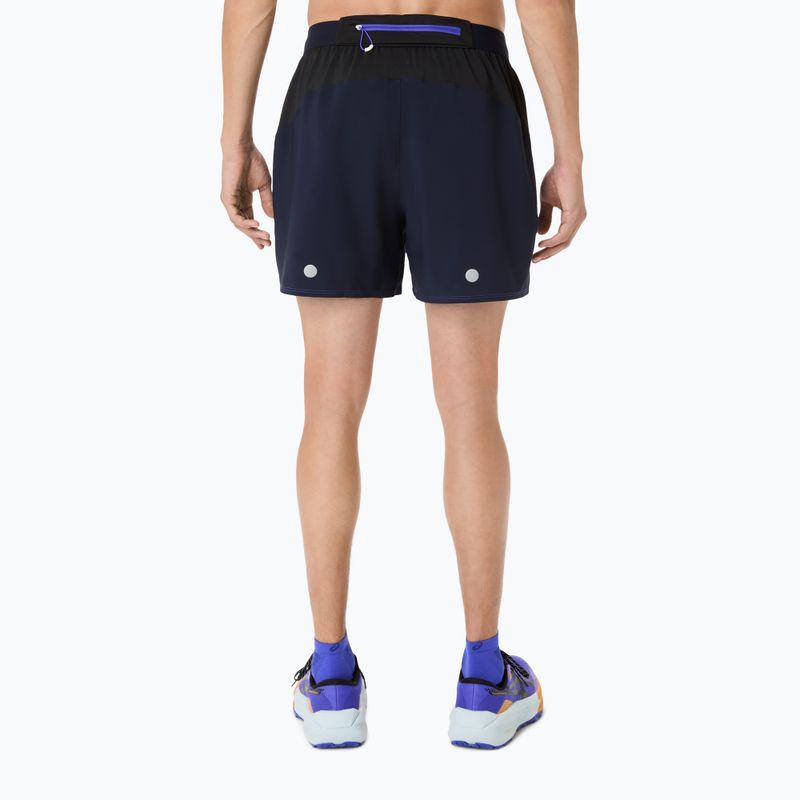 Pantaloni scurți de alergare pentru bărbați ASICS Fujitrail All Over Print 5IN midnight/cobalt burst/cream 3