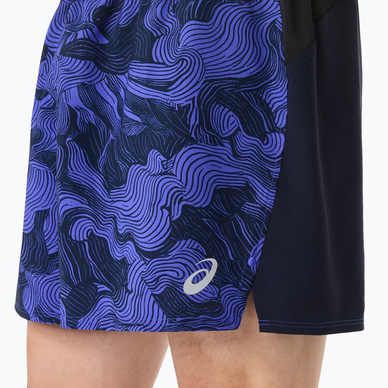 Pantaloni scurți de alergare pentru bărbați ASICS Fujitrail All Over Print 5IN midnight/cobalt burst/cream 5