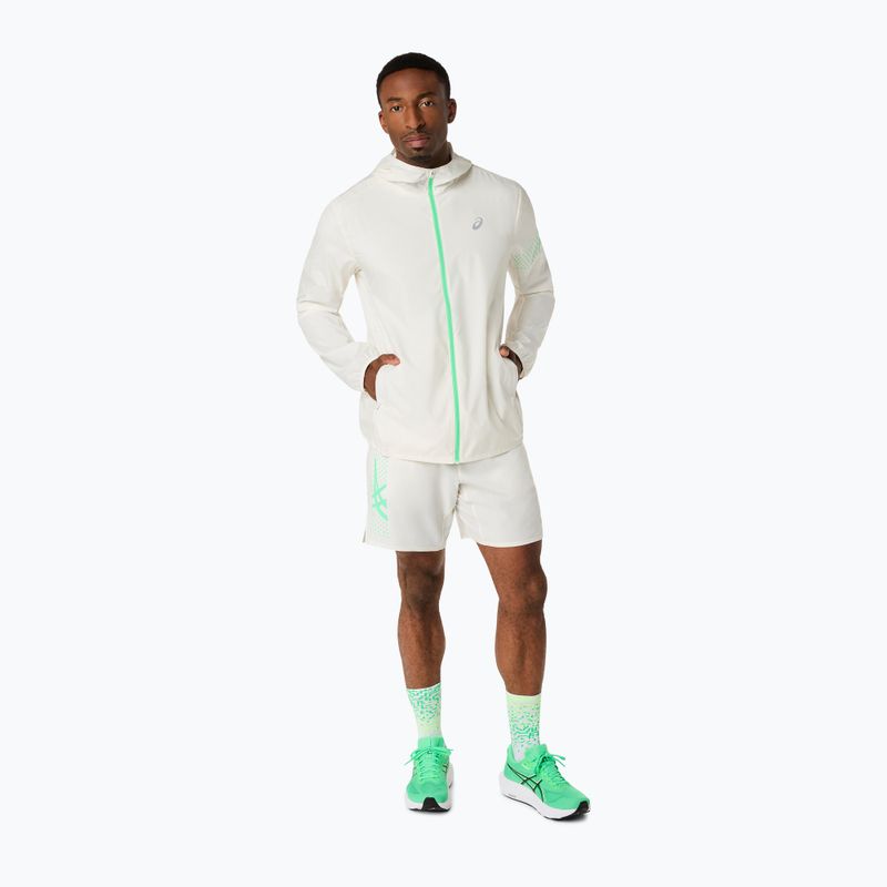 Pantaloni scurți de alergare pentru bărbați ASICS Icon 7IN cream/vital green 2
