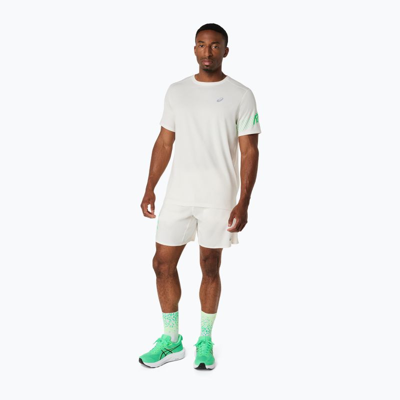 Tricou de alergare pentru bărbați ASICS Icon SS cream/vital green 2