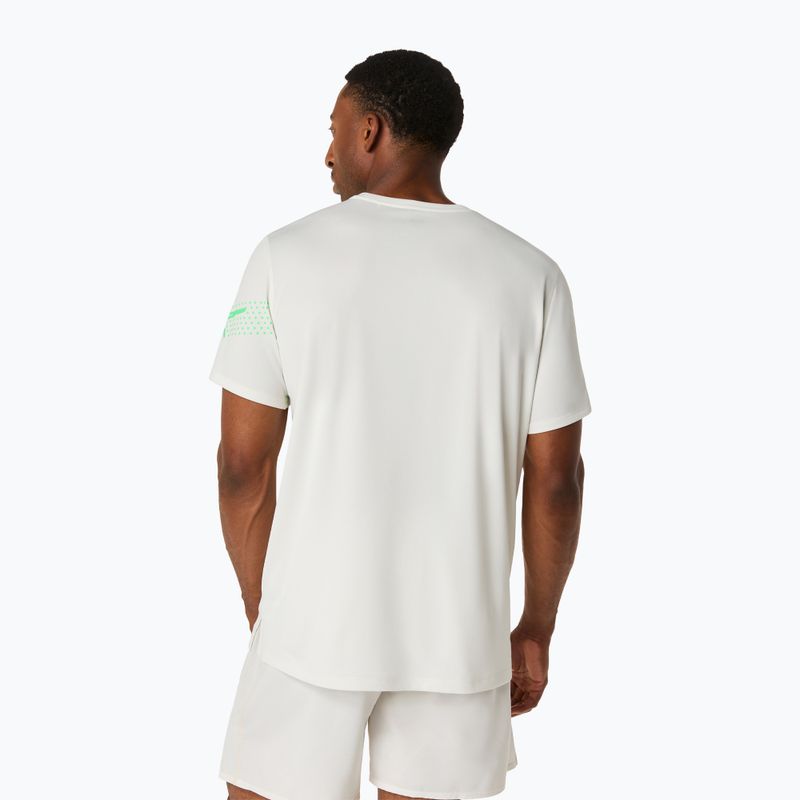 Tricou de alergare pentru bărbați ASICS Icon SS cream/vital green 3