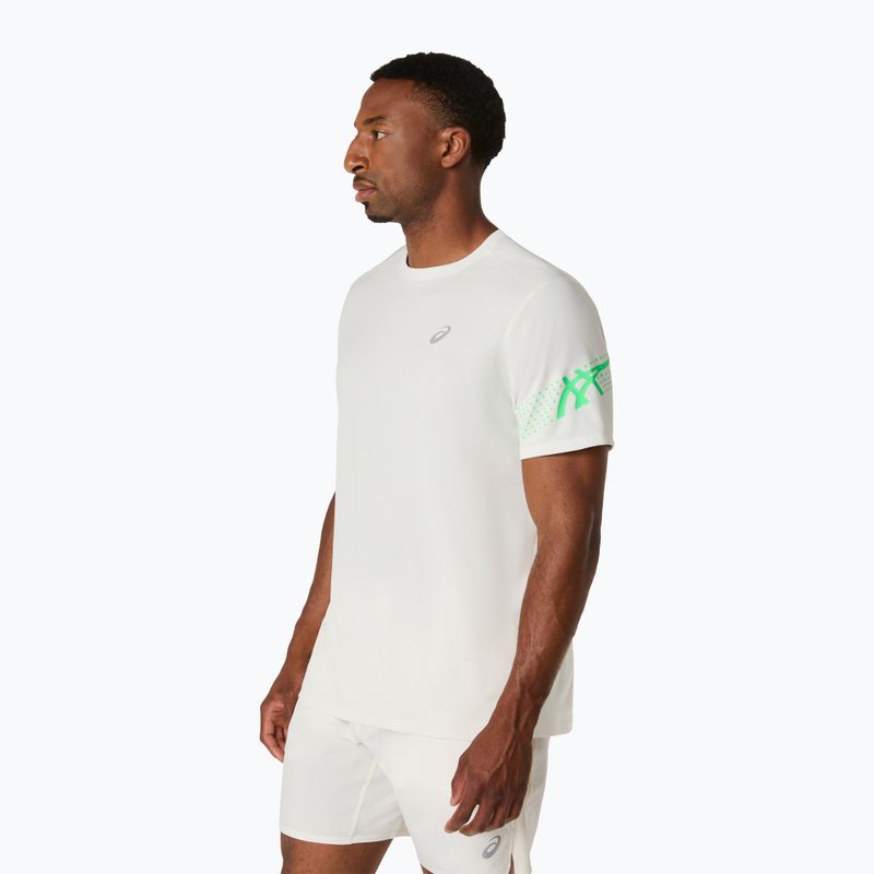 Tricou de alergare pentru bărbați ASICS Icon SS cream/vital green 4