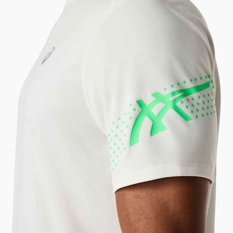 Tricou de alergare pentru bărbați ASICS Icon SS cream/vital green 6