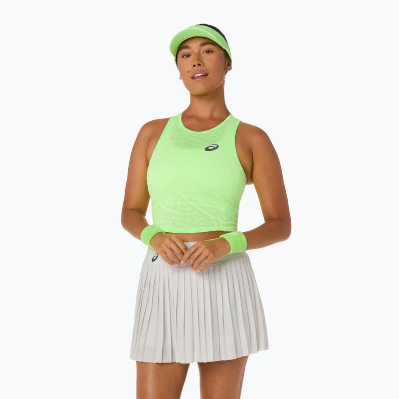 Tricou de tenis pentru femei ASICS Match Jaquard Crop Top în illuminate green
