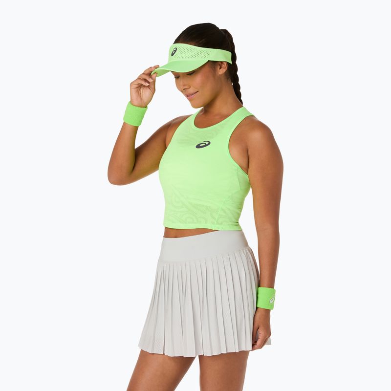 Tricou de tenis pentru femei ASICS Match Jaquard Crop Top în illuminate green 5